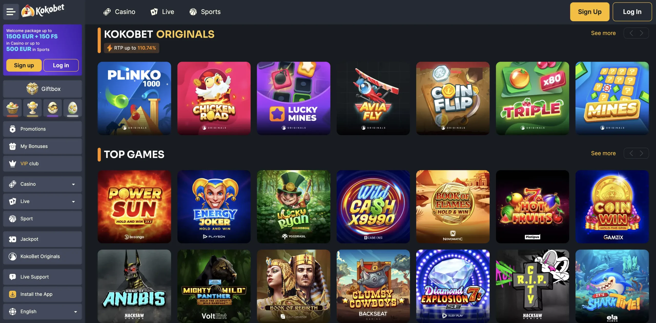 kokobet casino games